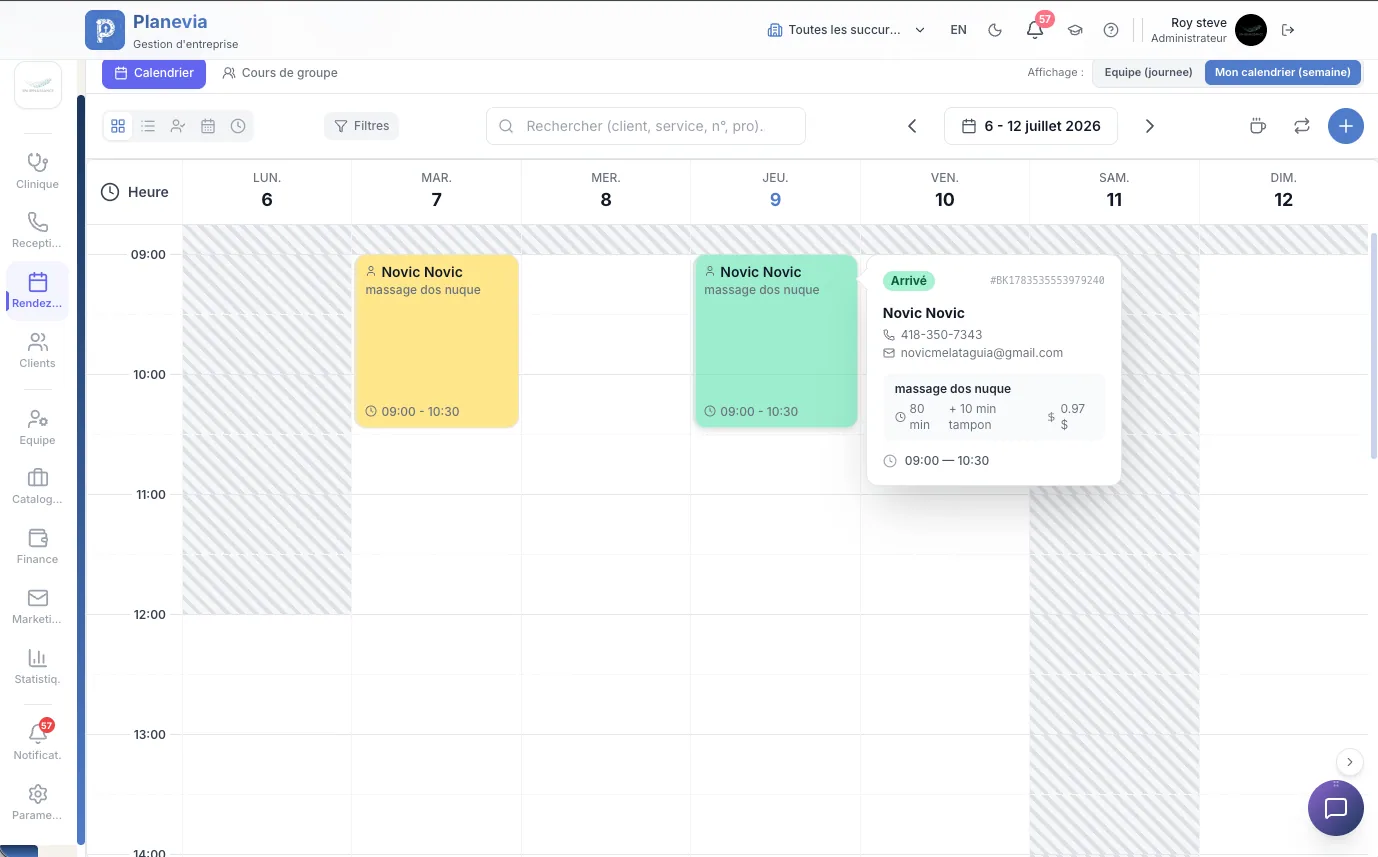 Agenda & rendez-vous — web